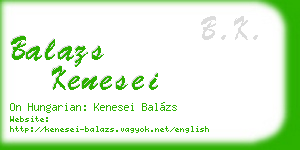 balazs kenesei business card
